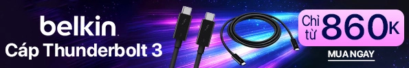 Cáp Belkin Thunderbolt 3 USB-C 100W UHD 5K 0.8m F2CD084